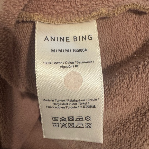Anine Bing Brown Oversized Sweatshirt with Silver Lettering - Picture 3 of 4